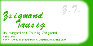 zsigmond tausig business card